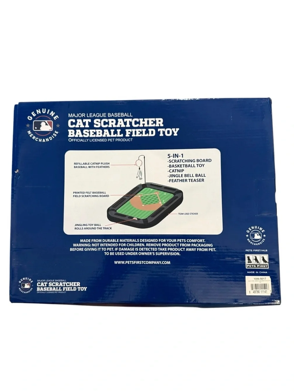 Pets First MLB New York Yankees 5-in-1 Cat Scratcher Toy (NIB)